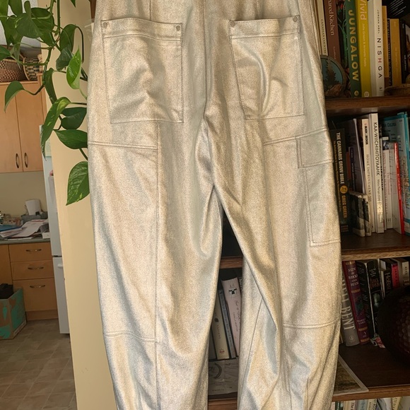 Silver Anthropologie Barrel pants. Sz 10. - Picture 3 of 6